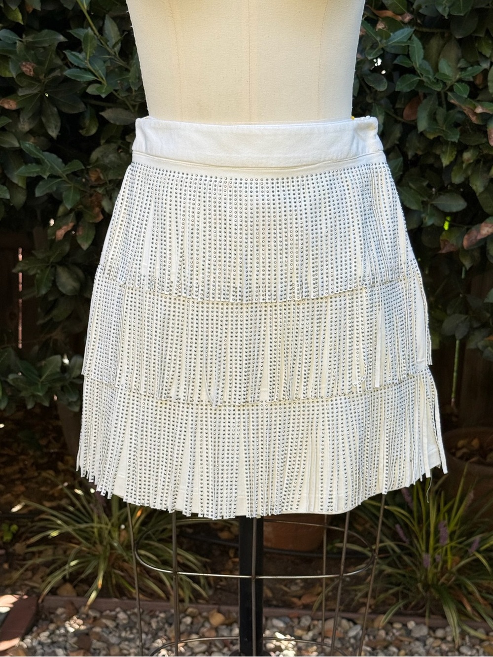 NWT Spring Hill vegan suede tiered mini skirt with studded embellishment- Size S